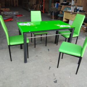 Dinning Set/Meja Makan Kaca (Hijau)
