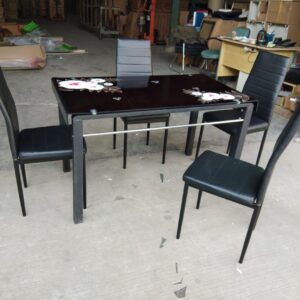 Dinning Set/Meja Makan Kaca (Hitam)